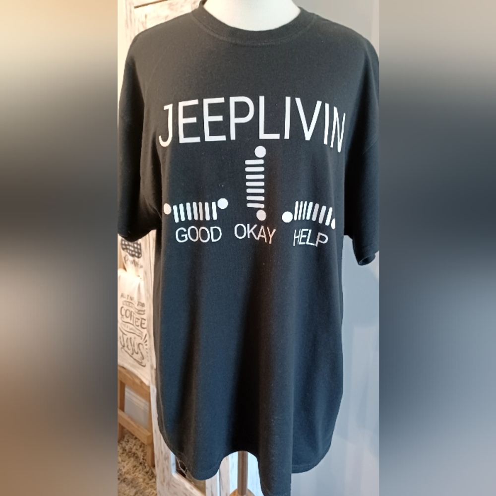 Jeep Livin' Black T-Shirt Sz XL #0385